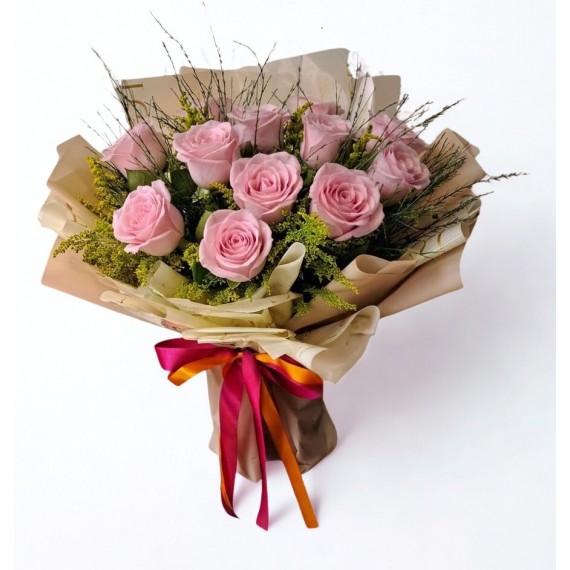 Buquê 12 Rosas Cor de rosa
